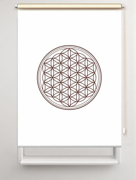 Rollo Blume des Lebens coffee blanco  - Sichtschutz Extartiqe
